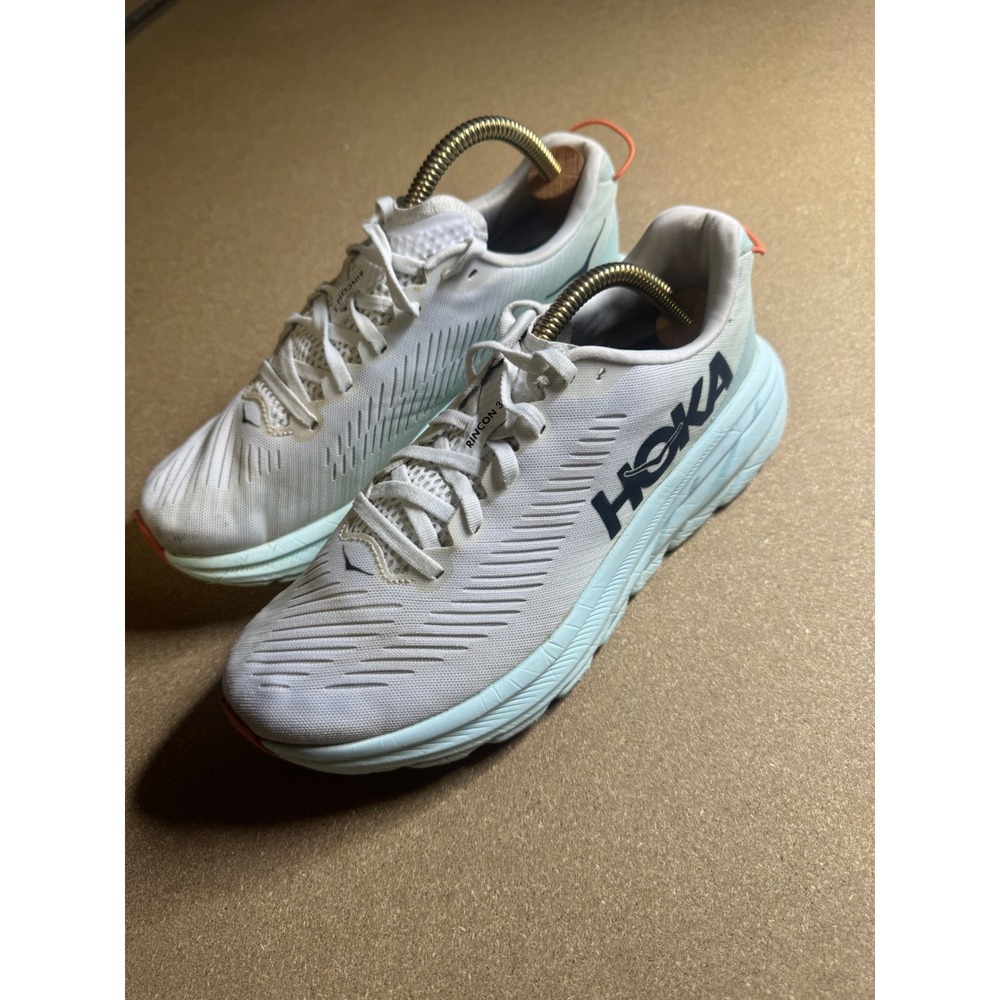 Hoka Rincon 3 Running Shoes Light Blue White Orange Mens Sneakers 1121370
